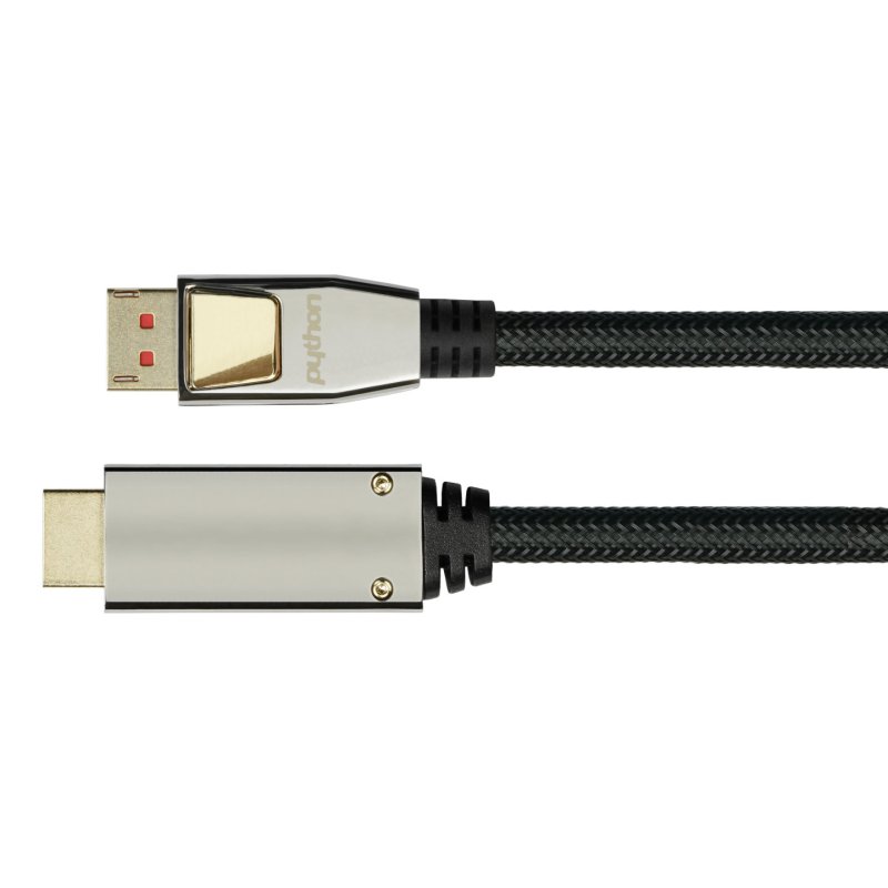 Python DisplayPort 1.4 an HDMI 2.0 Kabel Nylong. schwarz 2m