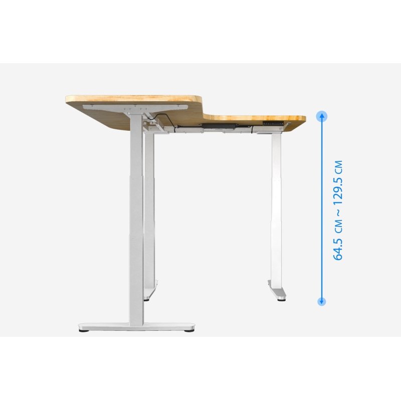 Equip ERGO L Shaped Electric Sit-Stand Desk Frame, Triple Motor, White