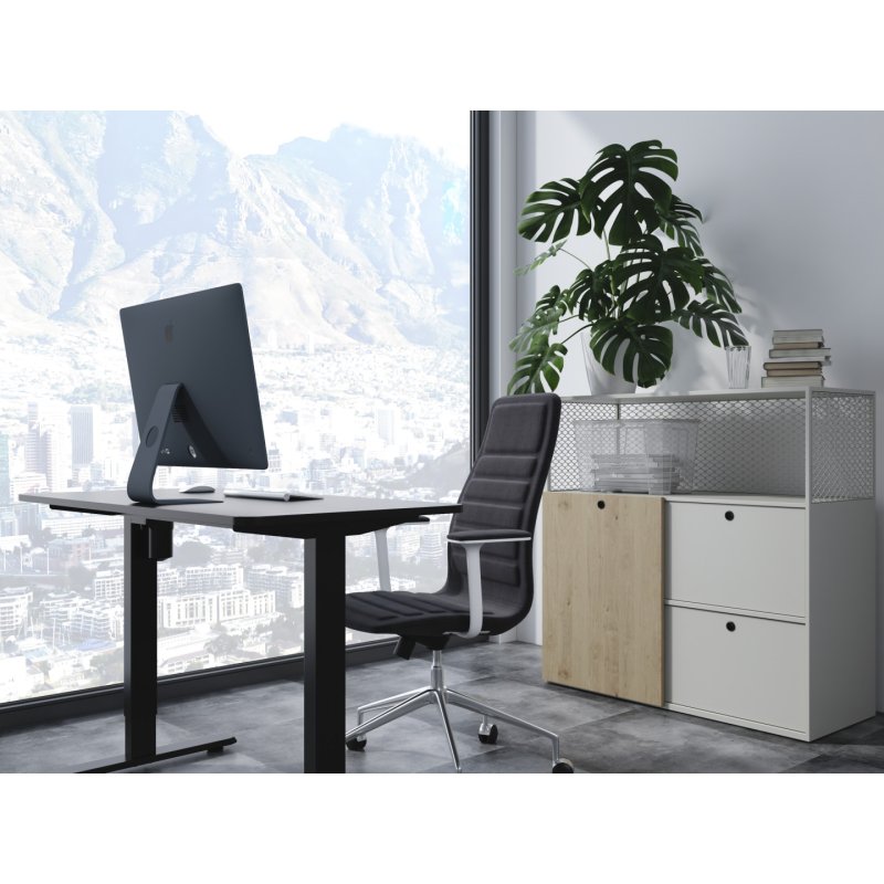 Equip ERGO Cadre de bureau électrique assis-debout avec plateau, noir