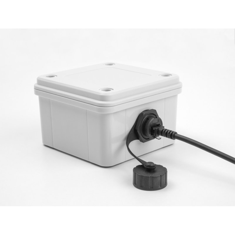 Delock Kabelverbinder RJ12 Buchse zu RJ12 Buchse zum Einbau mit Verschlusskappe IP68 staub- und wasserdicht schwarz