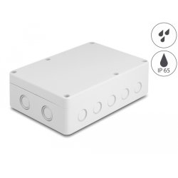 Delock Installationsgehäuse mit Kabeleinführungen 180 x 125 x 57 mm grau