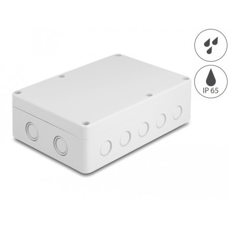 DeLOCK Installation housing with cable entries 180 x 125 x 57 mm grey