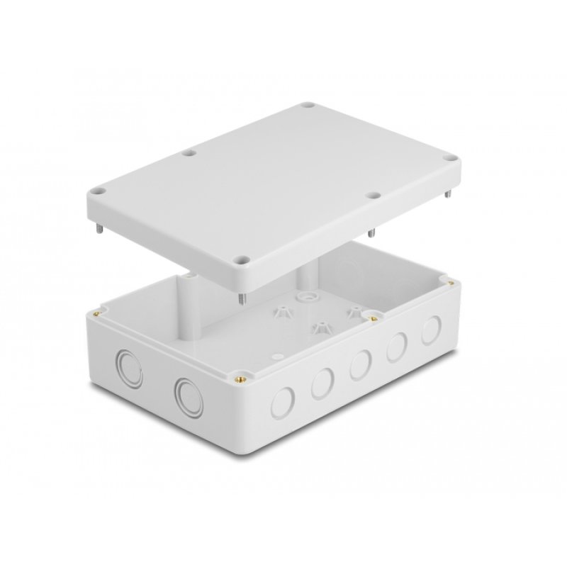 DeLOCK Installation housing with cable entries 180 x 125 x 57 mm grey