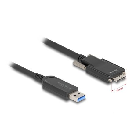 Delock Aktives Optisches Kabel USB 10 Gbps Typ-A Stecker zu Typ Micro-B Stecker mit Schrauben 15 m