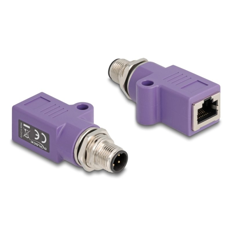 DeLOCK 60669 cable gender changer M12 RJ45 Violet
