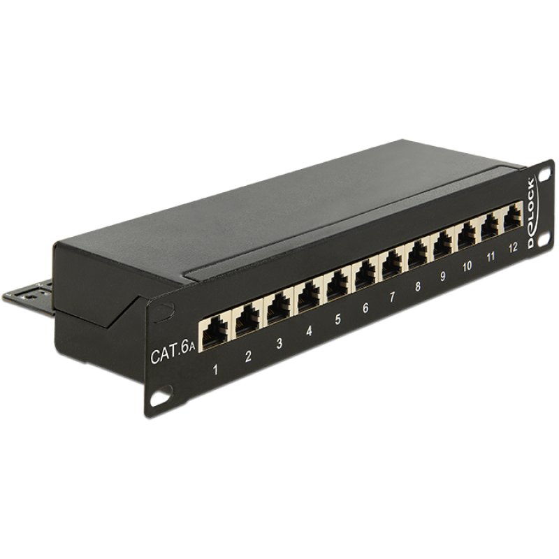Delock 10? Patchpanel 12 Port Cat.6A schwarz