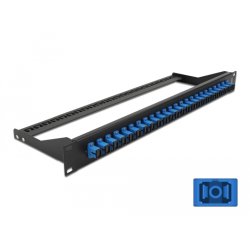 DeLOCK Panneau de distribution 19″ en fibre, 24 ports SC Simplex, bleu