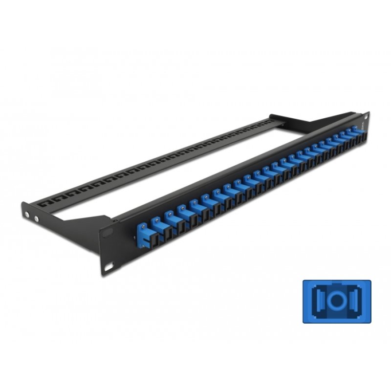 DeLOCK 19″ Fibre Patch Panel 24 port SC Simplex blue