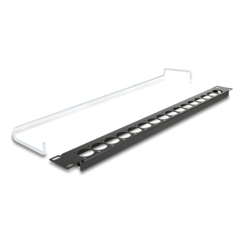 Delock 19? D-Typ Patchpanel mit Entlastungsschiene 16 Port 1 HE schwarz