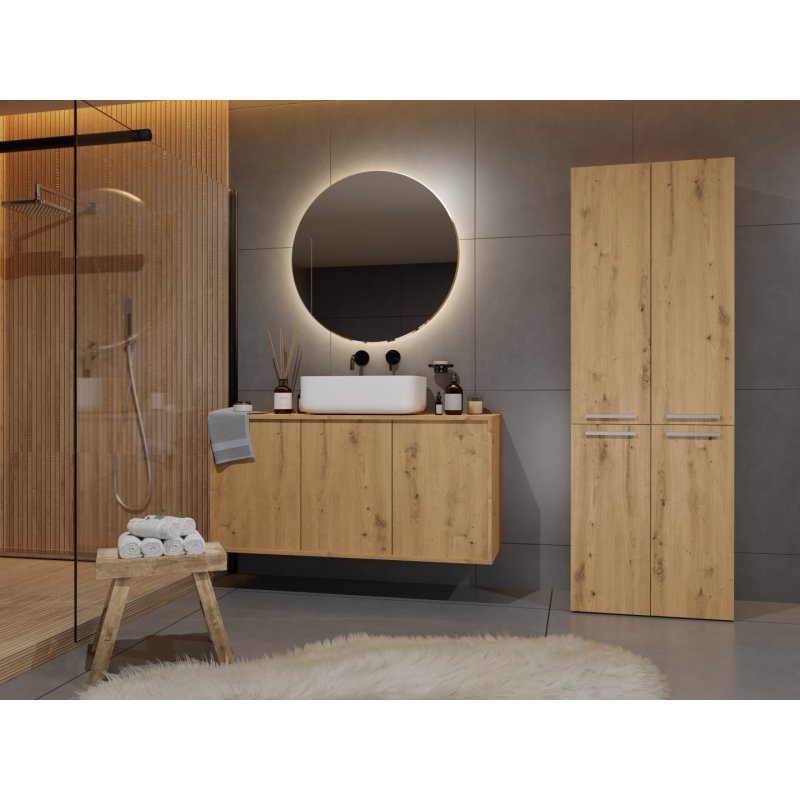 Topeshop NEL 2K DD ART KPL armoire de rangement de salle de bain Chêne