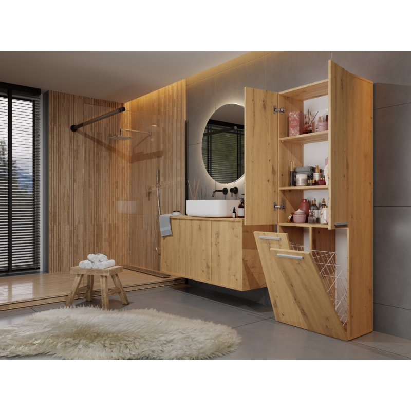 Topeshop NEL 2K DD ART KPL bathroom storage cabinet Oak