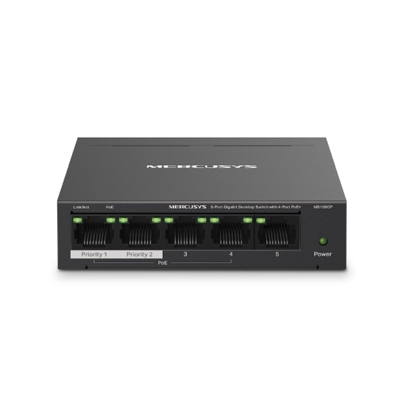 Mercusys MS105GP commutateur réseau Gigabit Ethernet (10/100/1000) Connexion Ethernet, supportant l'alimentation via