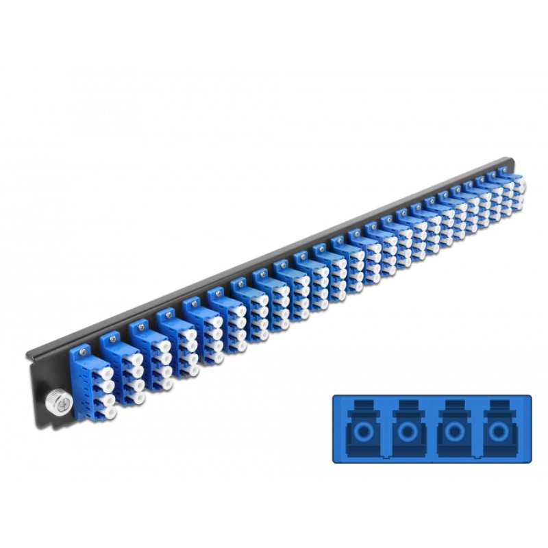 19? LWL Spleißbox Frontblende 24 Port LC Quad blau