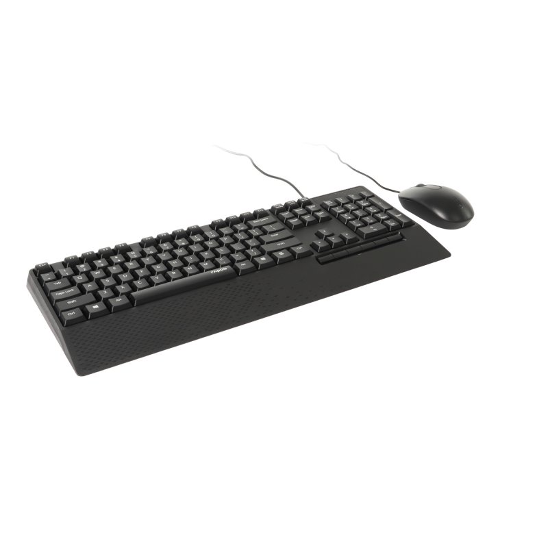 Rapoo NX2000 keyboard Mouse included Universal USB QWERTY English Black, Blue