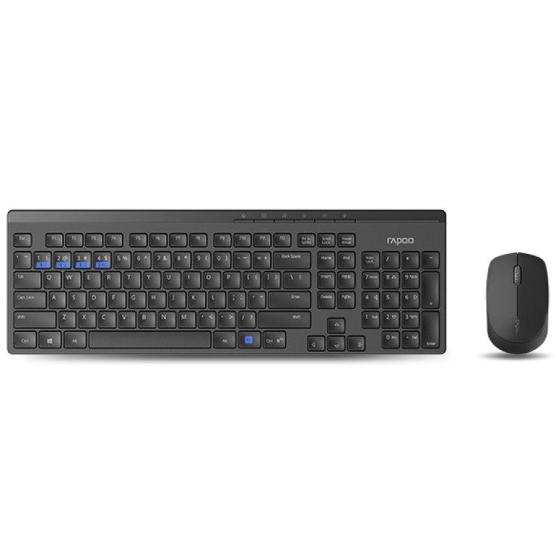 Rapoo 8100M clavier Souris incluse Universel RF sans fil Bluetooth Noir