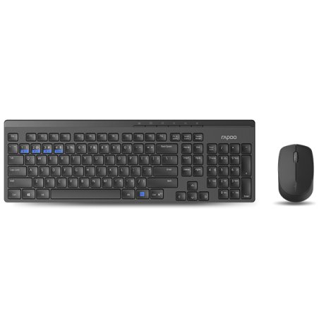 Rapoo 8100M keyboard Mouse included Universal RF Wireless Bluetooth Black