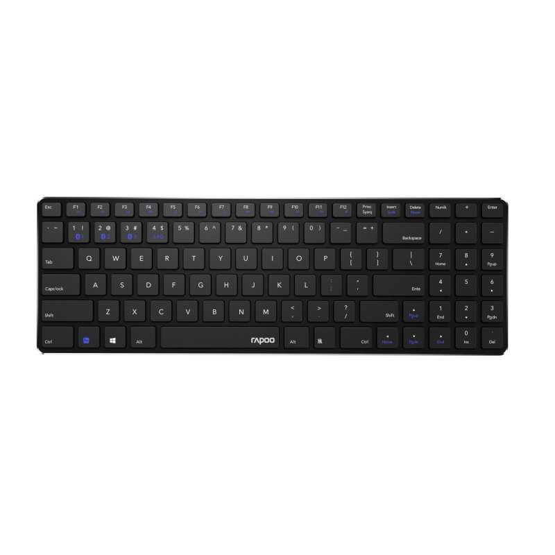 Rapoo E9100M clavier Universel RF sans fil Bluetooth QWERTY Noir