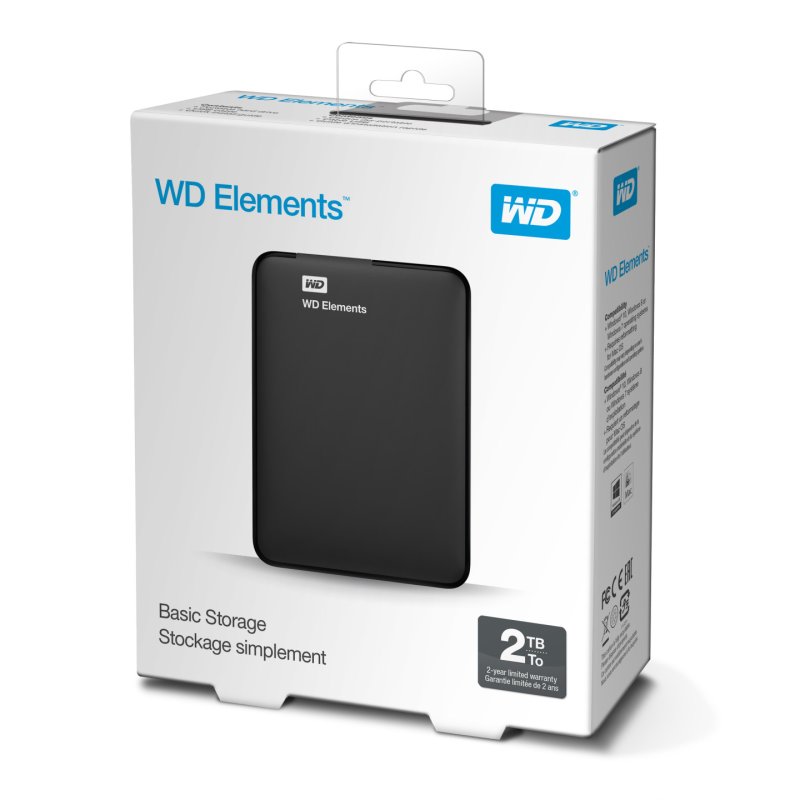 WD ELEMENTS EE PORTABLE 2TB BLACK EMEA