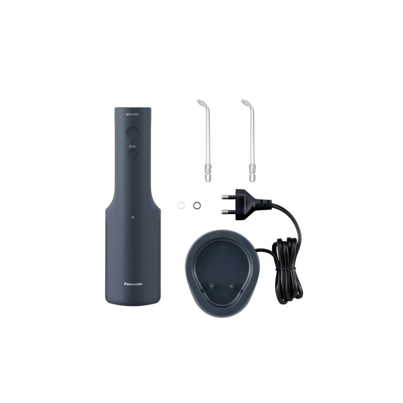 Panasonic 600 Series Ultrasonic Water Flosser EW-DJ66-A303 200ml IPX7 2 Nozzles 5 Pressure Levels Travel Accessory Navy
