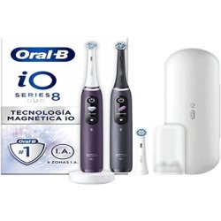 Oralb Io 8 Electric Toothbrush Rechargeable Violet And Black Handle With Bluetooth Connectivity And Magnetic Technology