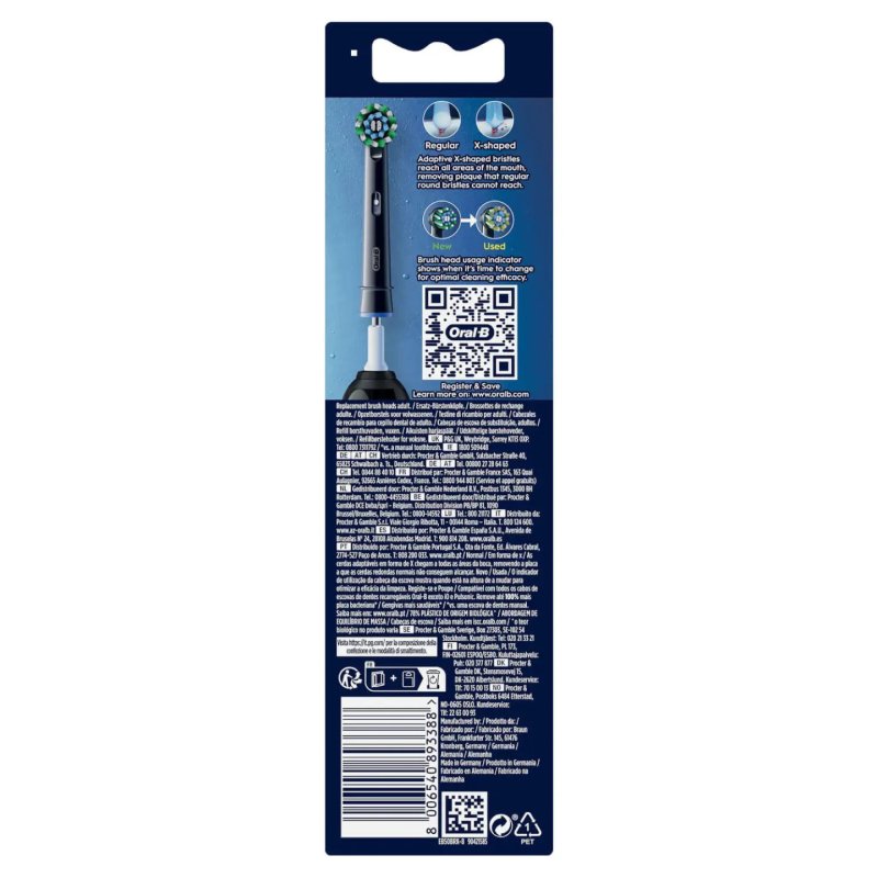 Oralb Pro Cross Action Electric Toothbrush Head With Xshape And Angled Bristles