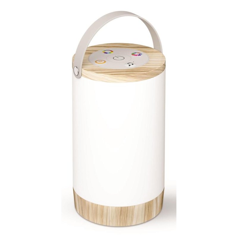 Avide ALPDL-RGB-PB-N lampe de table 1,8 W LED Blanc, Bois