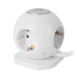 Entac Power Ball 3 Sockets, 2x2.1A USB port with Switch 1.5m 3G1.5