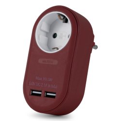 Entac EPAG-1EE-2USB-BR adaptateur prise d'alimentation Type F Bourgogne