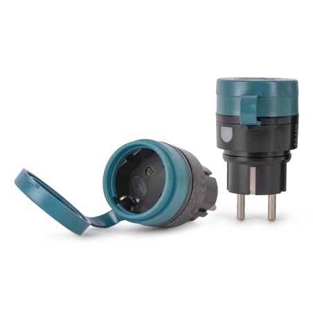 Entac ES-2S-RC-44 adaptateur prise d'alimentation Vert, Noir