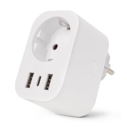 Entac ES-SSAUSB-WIBLE adaptateur prise d'alimentation Blanc