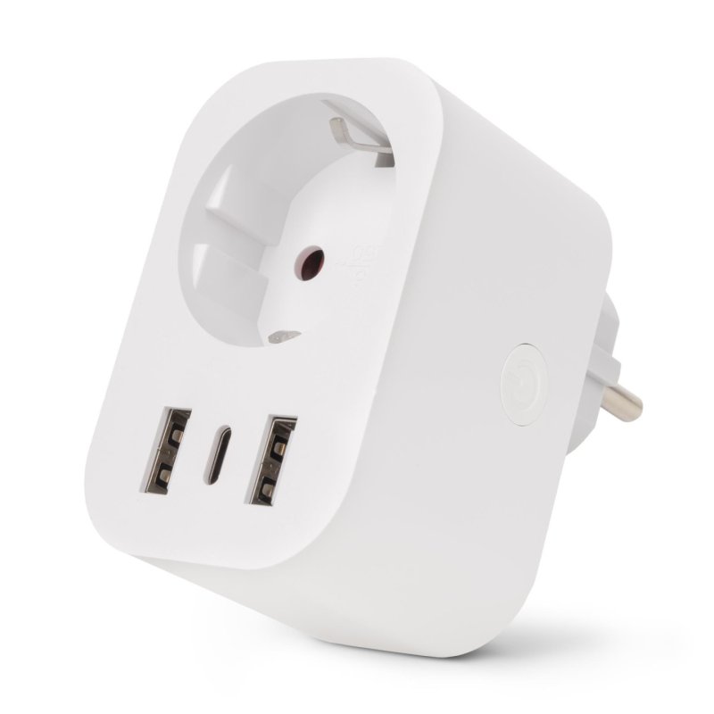 Entac ES-SSAUSB-WIBLE adaptateur prise d'alimentation Blanc