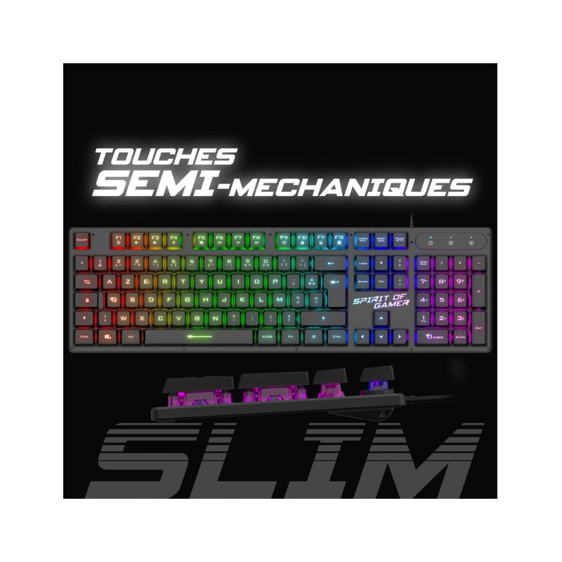 Clavier filaire Gamer Spirit Of Gamer Pro-K1 RGB (Noir)