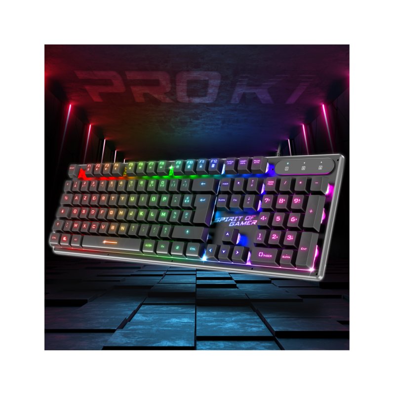 Spirit of Gamer PRO-K1 keyboard Gaming USB AZERTY Black