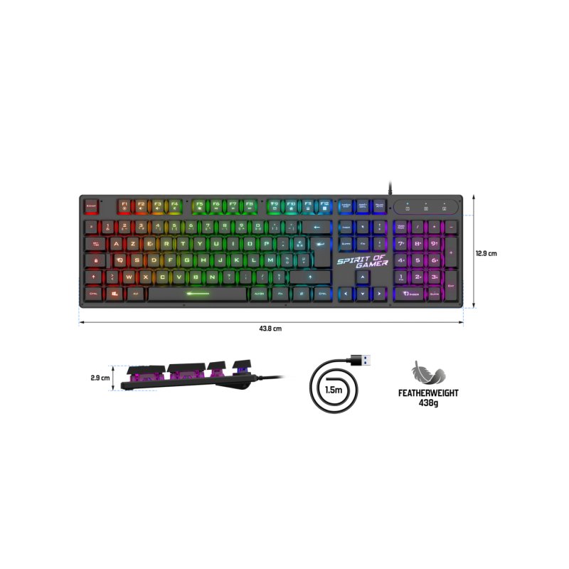 Clavier filaire Gamer Spirit Of Gamer Pro-K1 RGB (Noir)