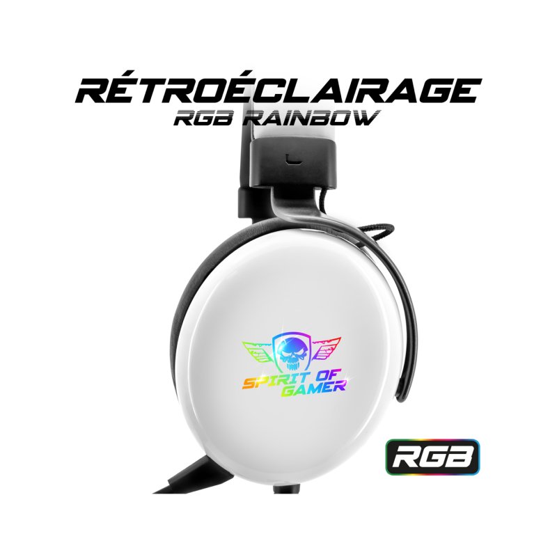 Casque Gamer filaire Spirit Of Gamer Xpert H700 RGB (Noir/Blanc)