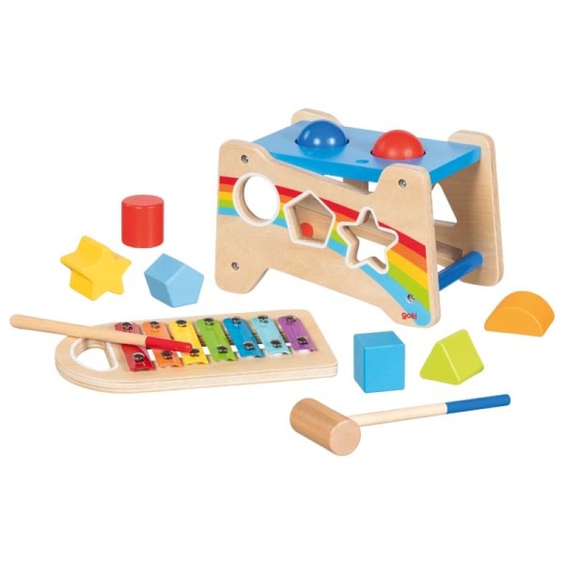 Goki - Hammer Bench with Xylophone and Sorting Function (58304)