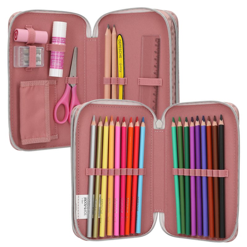 Topmodel - Double Pencil Case DOTS - Rosé
