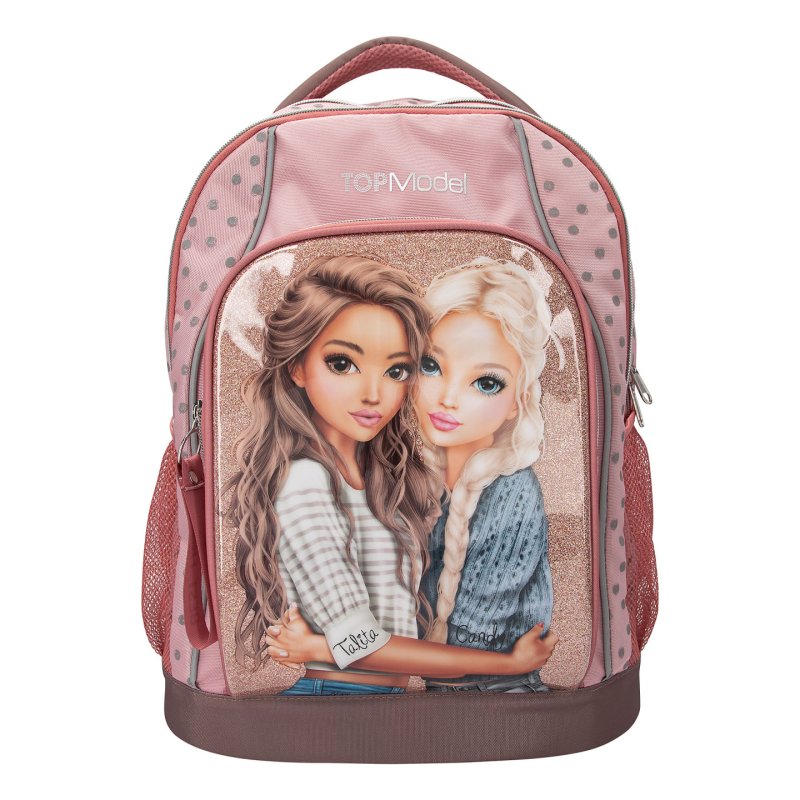 Topmodel - School Backpack DOTS - Rosé with Grey Dots