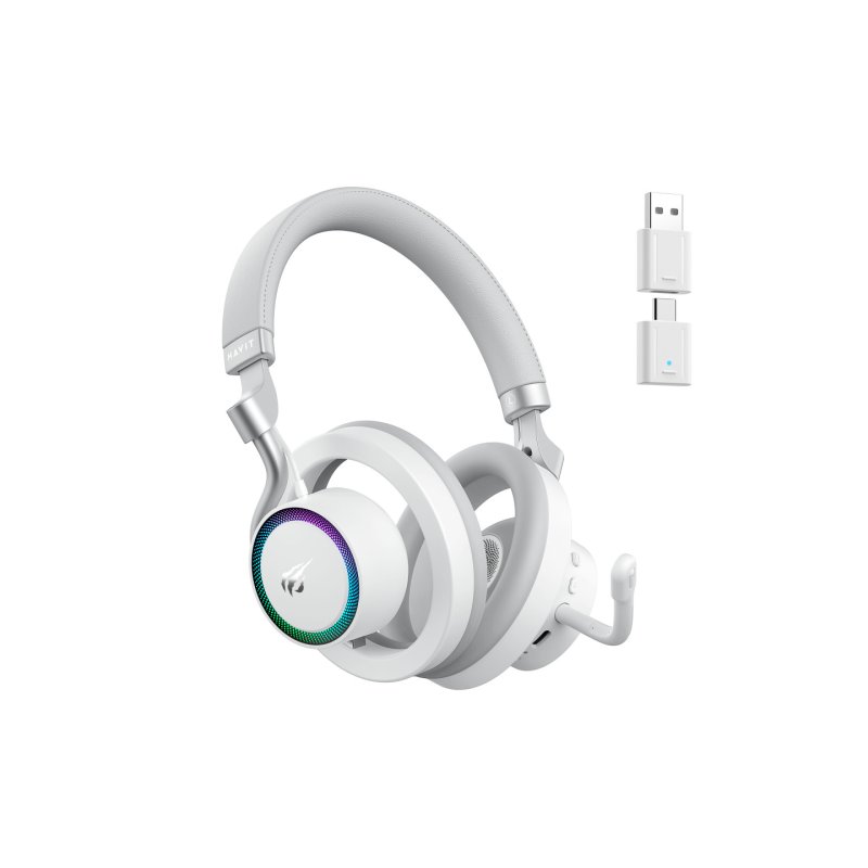 Havit Fuxi-H8 (White) Casques Avec fil &sans fil Arceau Gaming USB Type-C Bluetooth Blanc