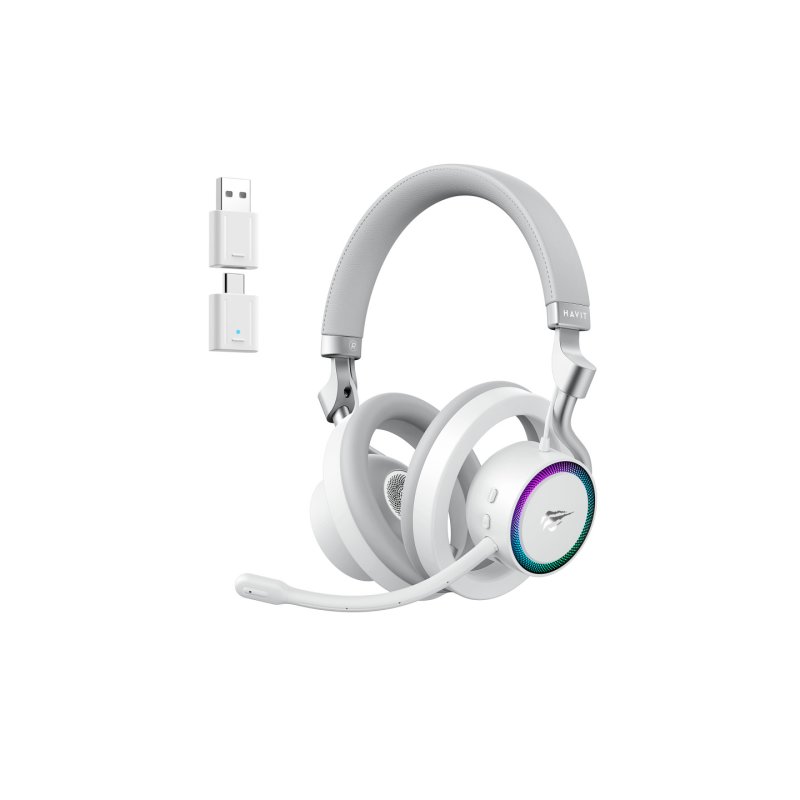 Havit Fuxi-H8 - wired/wireless gaming headphones (white)