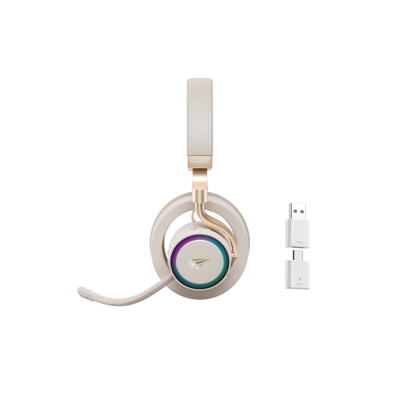 Havit Fuxi-H8 (Gold) Casques Avec fil &sans fil Arceau Gaming USB Type-C Bluetooth Or