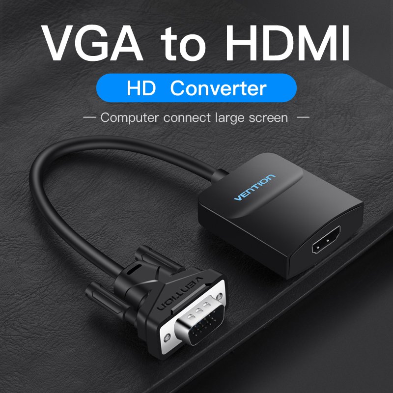 Vention ACNBB câble vidéo et adaptateur 0,15 m VGA (D-Sub) HDMI Micro-USB 3.5mm Noir