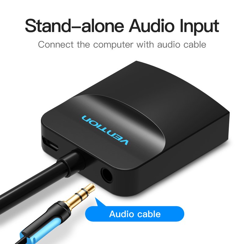 Vention ACNBB câble vidéo et adaptateur 0,15 m VGA (D-Sub) HDMI Micro-USB 3.5mm Noir