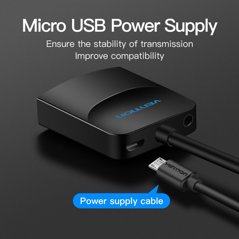 Convertisseur Vention VGA vers HDMI Jack 3.5mm 0.15m (Noir)