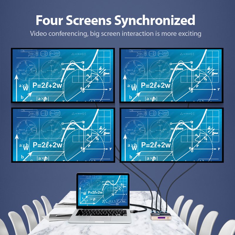 Splitter HDMI 4K Vention 4 ports (Noir/Or)