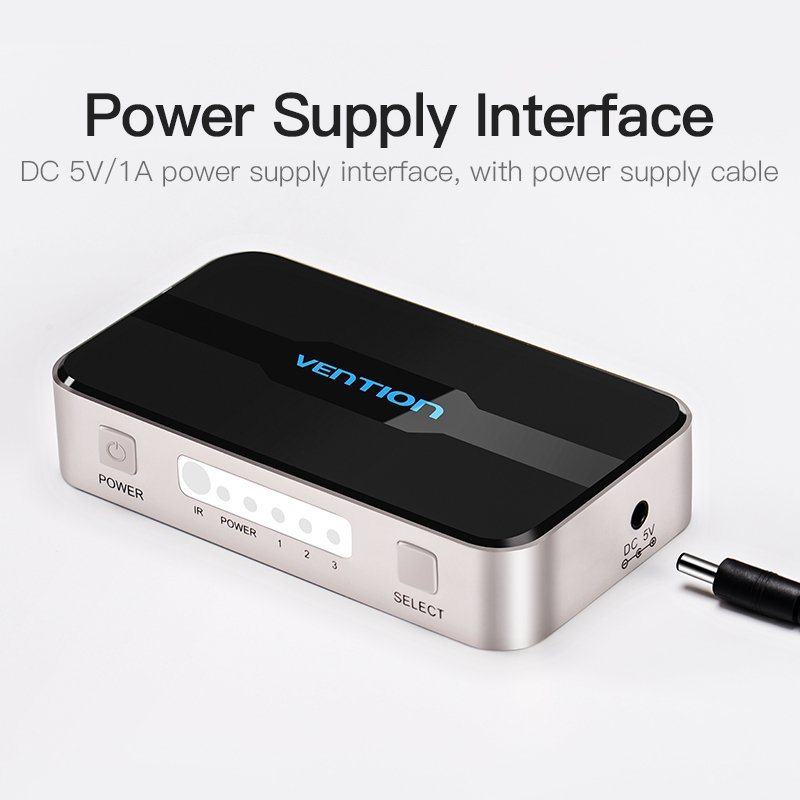 Switch HDMI Vention 3 ports (3 entrées / 1 sortie) (Gris)