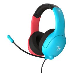 Turtle Beach Airlite Fit Neon Blue and Red Wired Gaming Headset with Flip-to-Mute Mic, Over-Ear Premium Comfort and