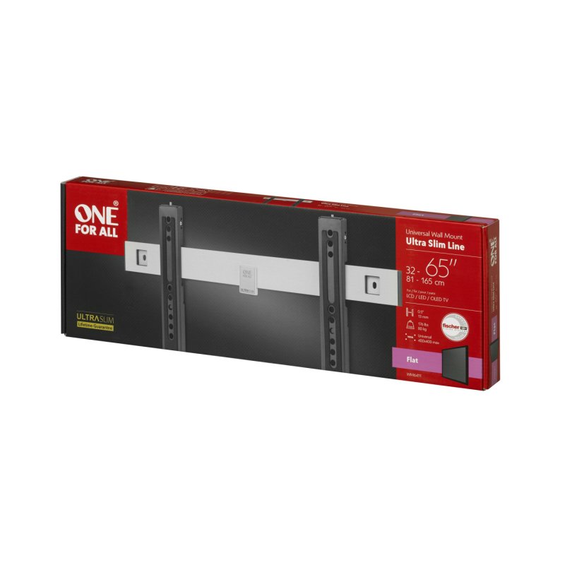 One For All WM 6411 support pour téléviseur 165,1 cm (65") Noir, Argent
