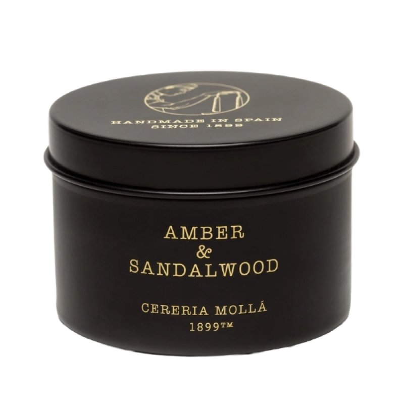 Cereria Molla Tin Travel Candle Amber Sandalwood 90 Grams
