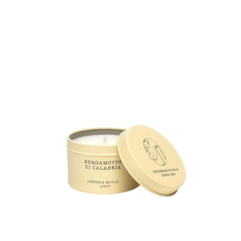 Cereria Molla Tin Travel Candle Bergamot Of Calabria 90 Grams